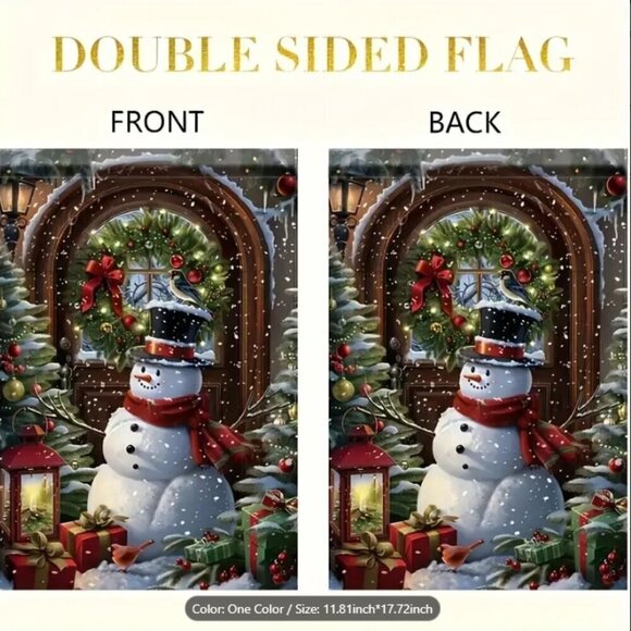 Snowman Yard Flag Christmas Holiday NWT - Picture 2 of 4
